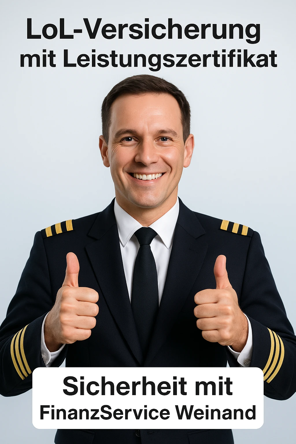 Pilot Loss-of-License Versicherung mit Lufthansa-Rahmenvertrag und Leistungszertifikat vom Experten Ralf D. Weinand- FinanzService Weinand