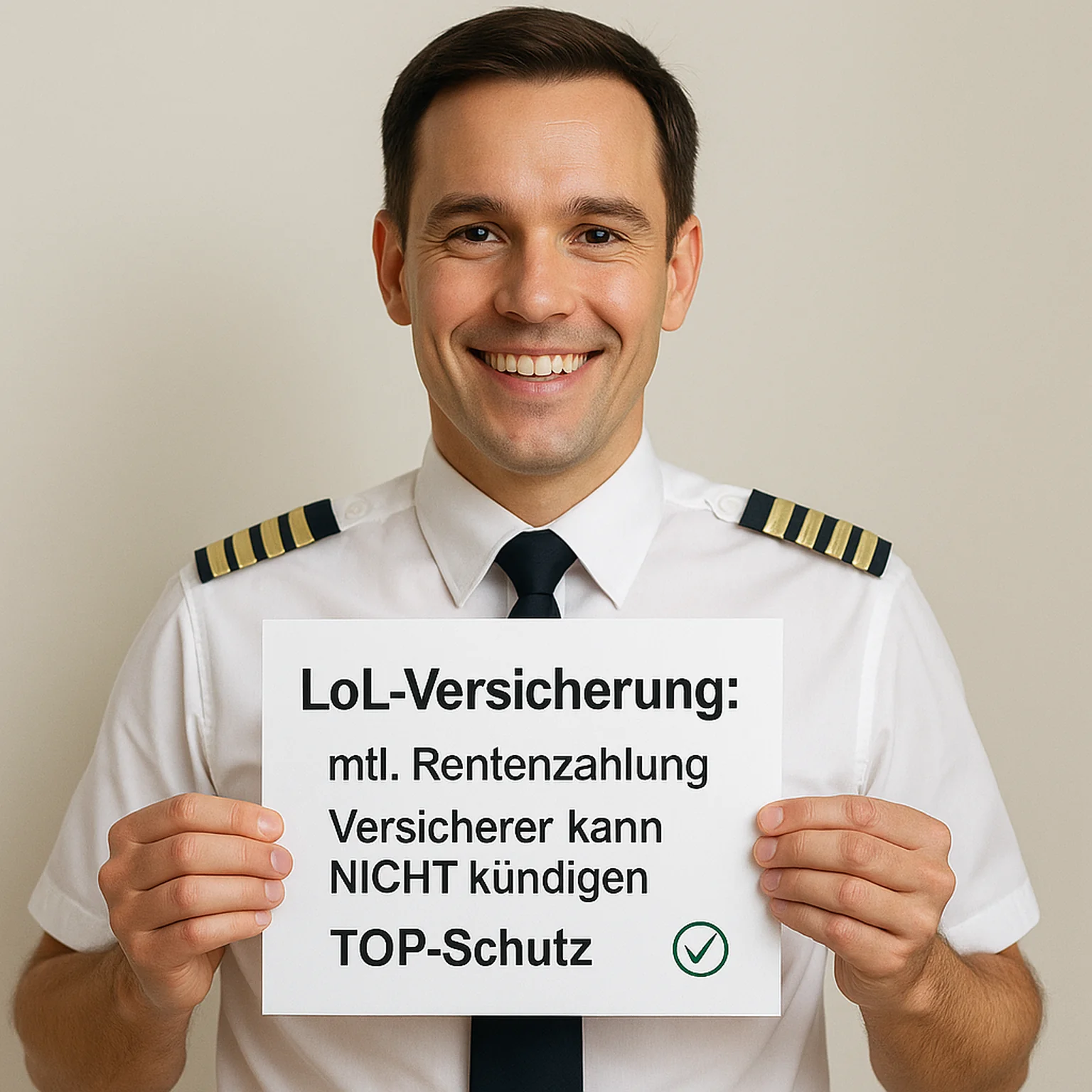 Pilot mit TOP Loss-of-License Versicherung